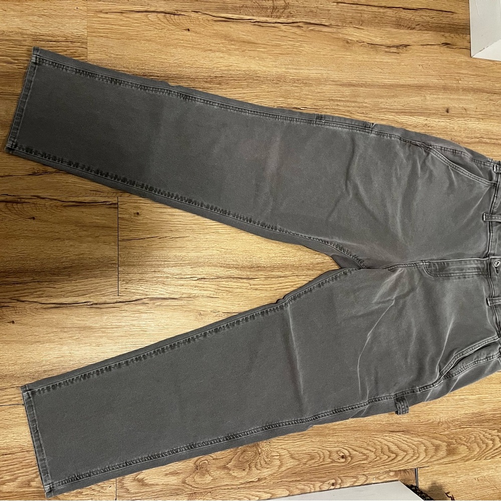 Abercrombie Mens Loose Workwear Pants 34x32 in Sage Green